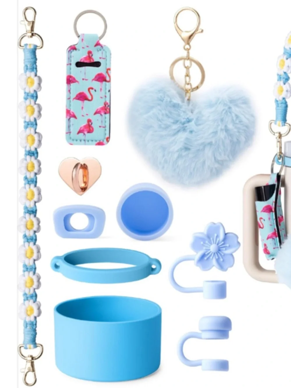 Blue Tumbler Accessories Set